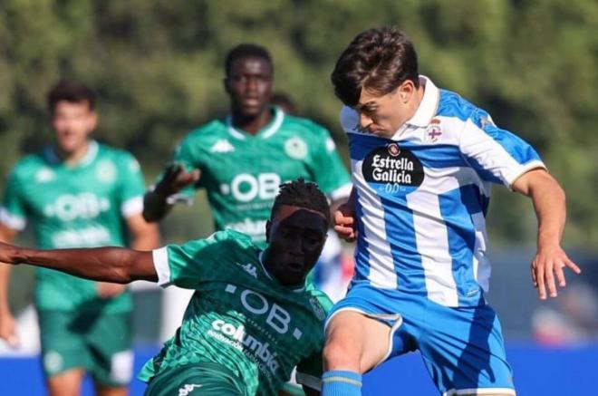 Héctor Areosa en un encuentro como blanquiazul. (Foto: RCD)