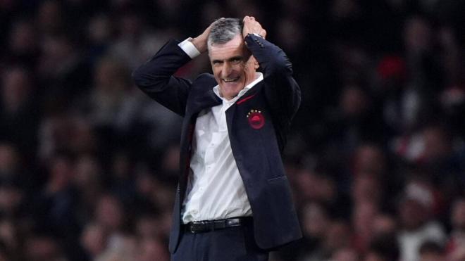 José Luis Mendilibar recibe al Real Madrid como técnico del Olympiacos (foto: Cordon Press).