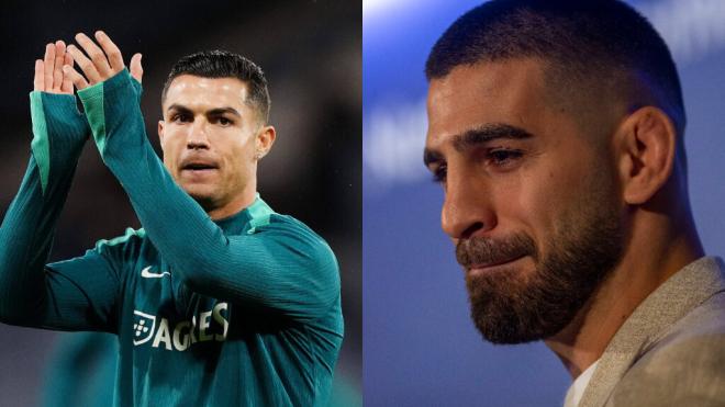 Cristiano Ronaldo e Ilia Topuria (Montaje: Cordon Press)