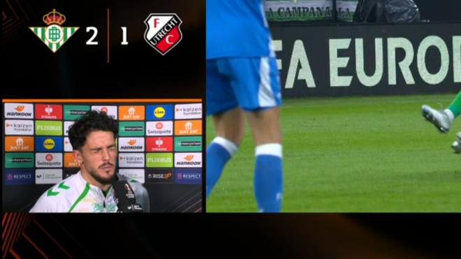 La reacción de Pablo Fornals al ver la acción de Isco Alarcón.