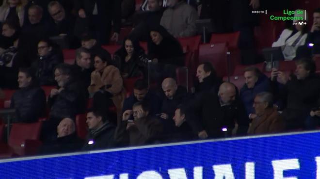Manu Fajardo y Joaquín en el Metropolitano. (Foto: Movistar Plus)