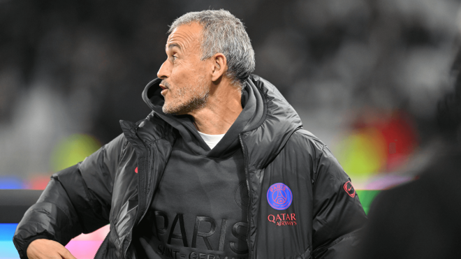 Luis Enrique, en un partido del PSG (Foto: Cordon Press).