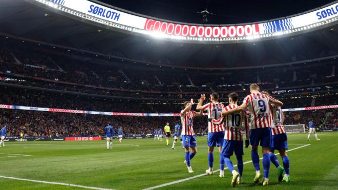 Sorloth celebra su gol ante el Oviedo (EFE)