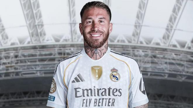El montaje de Sergio Ramos con la camiseta del Real Madrid (Imagen: Madrid Xtra).