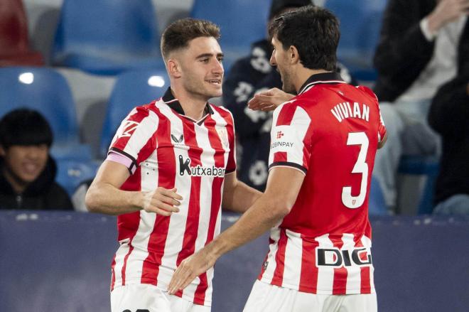 Gol de Robert Navarro festejado con Dani Vivian frente al Levante UD (Foto: Athletic Club).