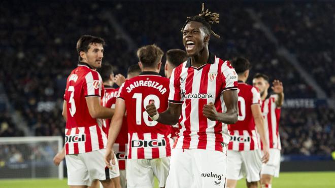 Así celebra Nico Williams su gol frente al Levante UD (Foto: Athletic Club).