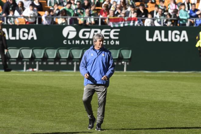 Manuel Pellegrini, en el entrenamiento previo al derbi (Foto: Kiko Hurtado).