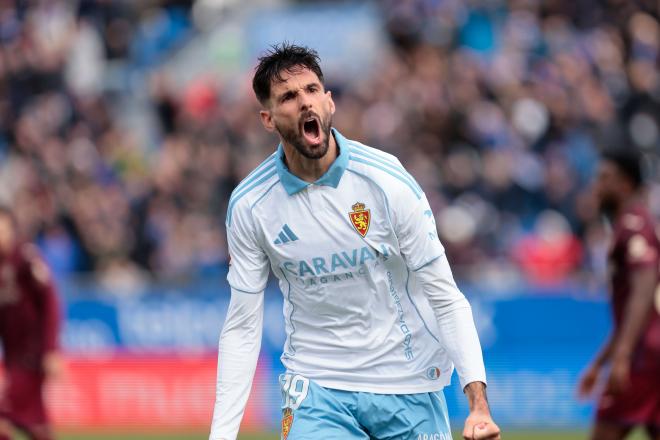 Kenan Kodro celebra su gol en el Real Zaragoza - Leganés (Foto: LALIGA).