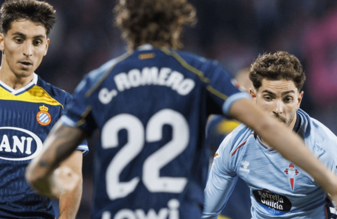 Javi Rueda ante Cabrera (Foto: LaLiga).