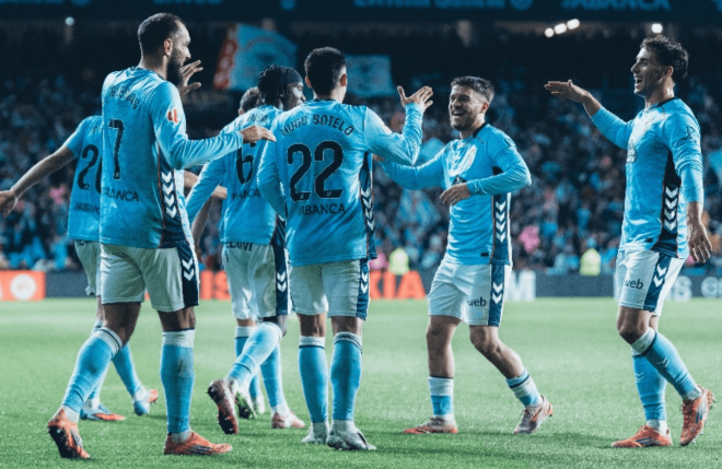 Los jugadores del Celta celebran un gol en Balaídos (Foto: Celta).