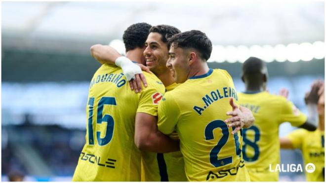 El Villareal celebra el gol de Ayoze Pérez. (LaLiga)