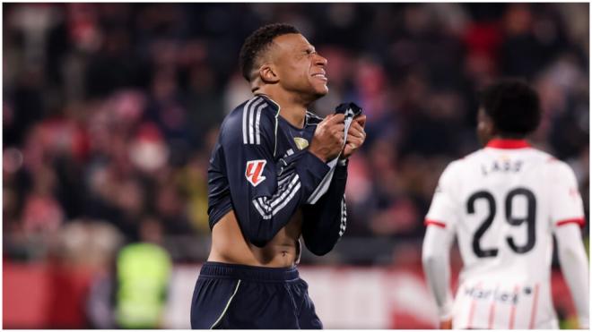 Kylian Mbappé, durante el Girona - Real Madrid. (Cordon Press)