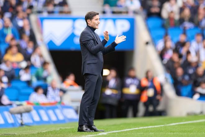 Marcelino García Toral, durante el Real Sociedad-Villarreal (Foto: Europa Press).