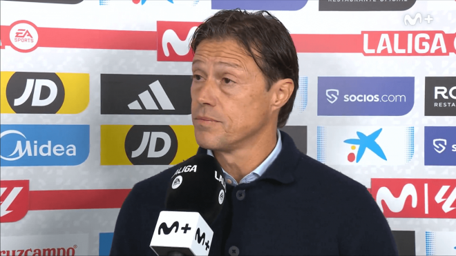 Matías Almeyda, en zona mixta para Movistar+.