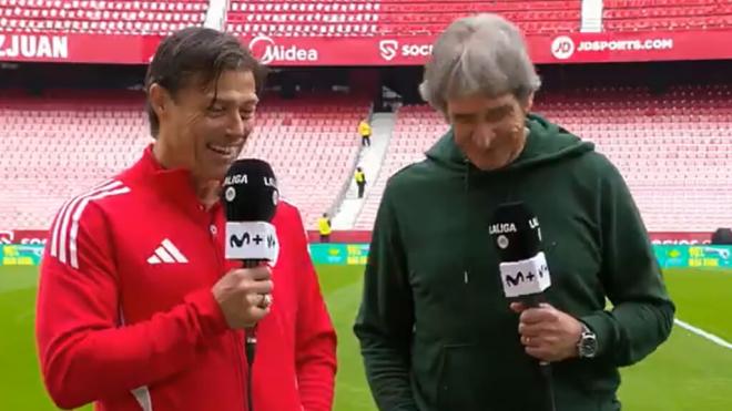 Matías Almeyda y Manuel Pellegrini, en la previa.