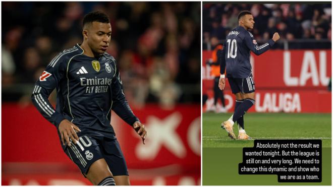 El mensaje de Kylian Mbappé tras el empate del Real Madrid ante el Girona (foto: Cordon Press).
