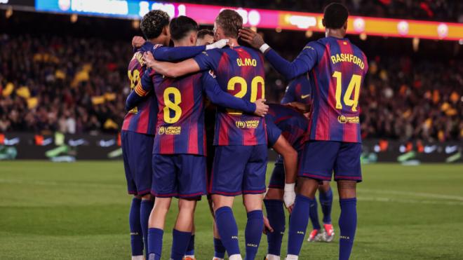 El FC Barcelona celebrando un gol (Europa Press)