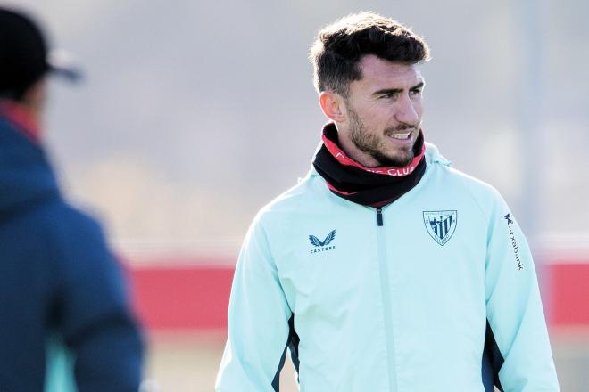 El central Aymeric Laporte en un entrenamiento en Lezama (Foto: Athletic Club).