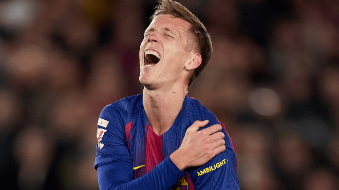 Dani Olmo, lesionado en el Barcelona-Atlético (Foto: LaLiga).