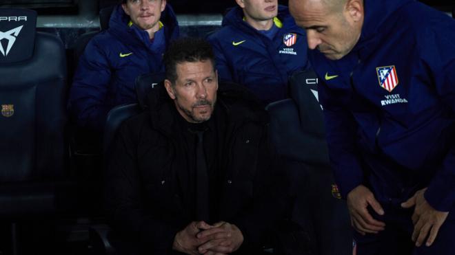Diego Simeone, durante el Barcelona-Atlético de Madrid (foto: LALIGA).