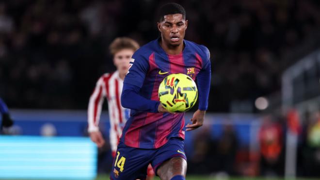Marcus Rashford con el FC Barcelona frente al Atlético de Madrid (Europa Press)