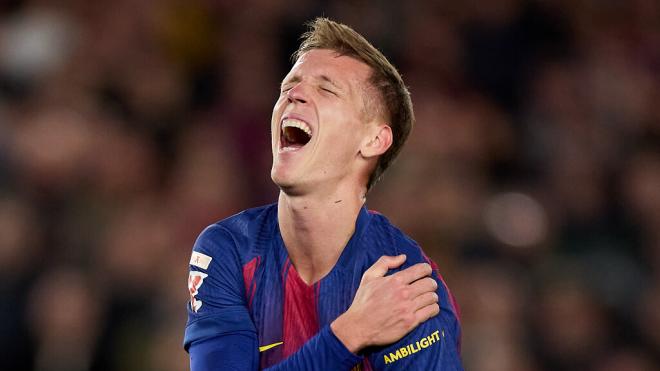 Dani Olmo estará fuera hasta 2026 tras su lesión en el hombro (foto: LALIGA).