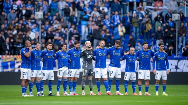 El Oviedo, durante un partido en el Carlos Tartiere (Foto: Oviedo).