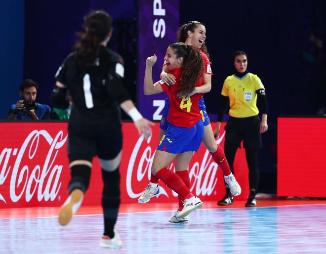 Celebración española en el Mundial de fútbol sala. (Foto: RFEF)