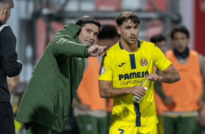 Marcelino da indicaciones ante el Antoniano. (Foto: Villarreal CF)