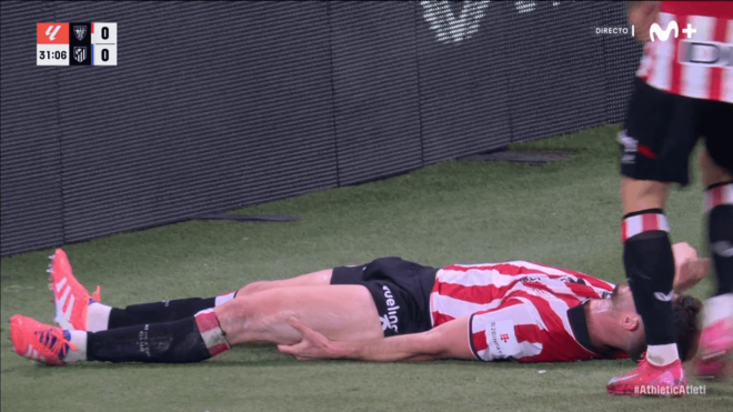 Aymeric Laporte, lesionado en el Athletic-Atlético.