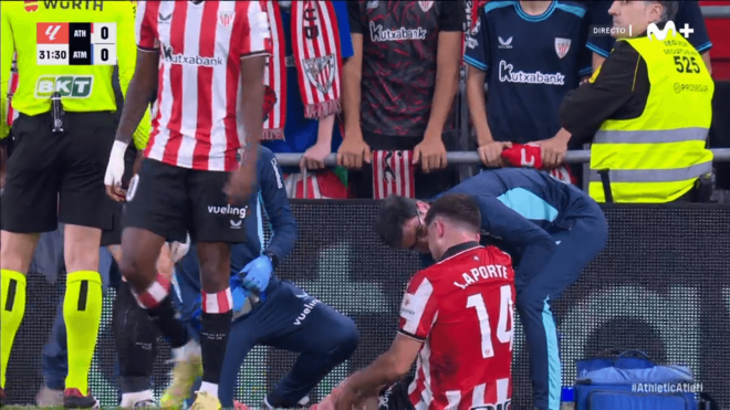 Aymeric Laporte, lesionado en el Athletic-Atlético.