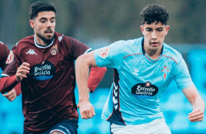 Hugo Burcio ante el Pontevedra (Foto: Celta).