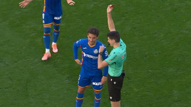 Luis Milla, expulsado ante el Villarreal (Captura de Movistar)