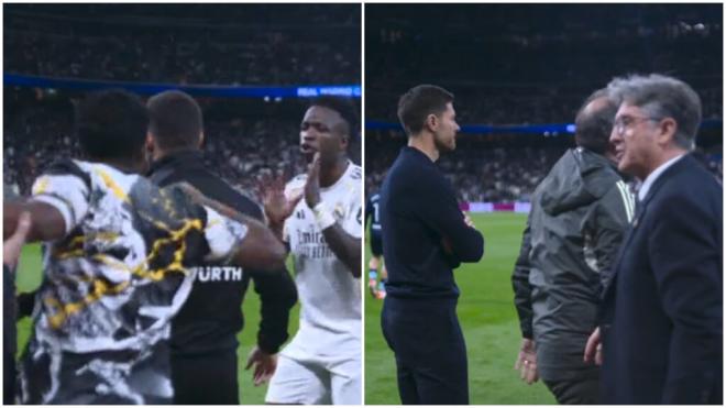 El banquillo ha saltado tras la expulsión de Álvaro Carreras (captura: Movistar).