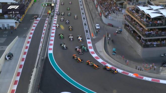 Fernando Alonso, en la salida del GP de Abu Dhabi (Foto: F1).