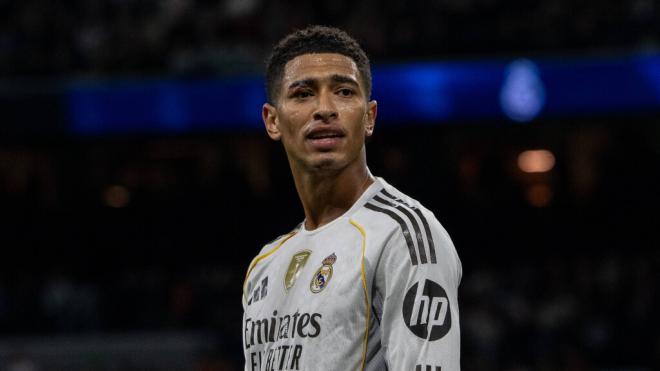 Jude Bellingham acabó el Real Madrid-Celta la ceja partida tras la acción con Borja Iglesias (Cor