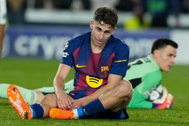 Fermín se lamente ante el Eintracht. (Foto: EFE)