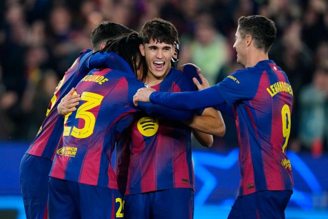 Los jugadores del Barcelona celebran un gol ante el Eintracht (Foto: EFE).