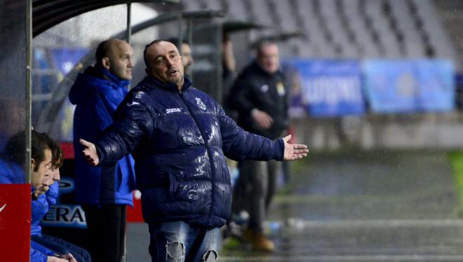 Uribe, en el partido de esta temporada en El Tartiere. (FOTO: Hugo Álvarez).