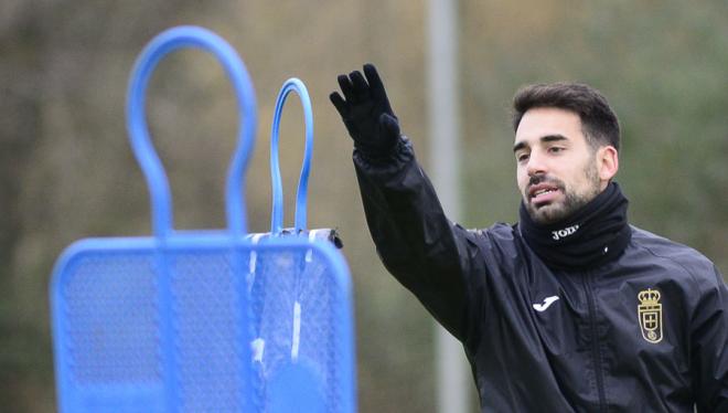 Roberto Robles, en una sesión del Real Oviedo.