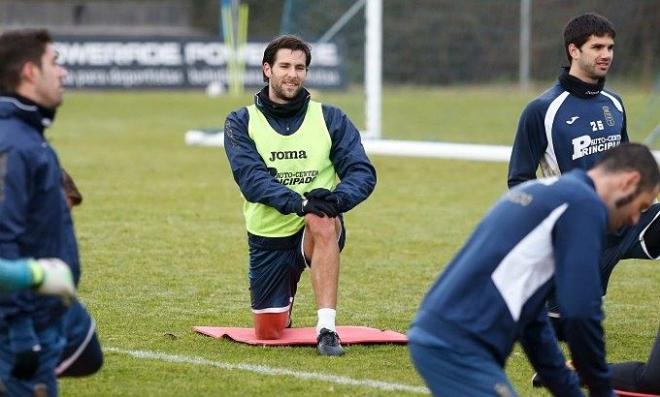 Imagen del entrenamiento de los oviedistas.