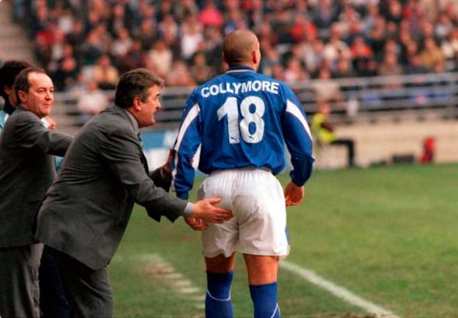 Radomir Antic y Stan Collymore, en su etapa en el Real Oviedo.
