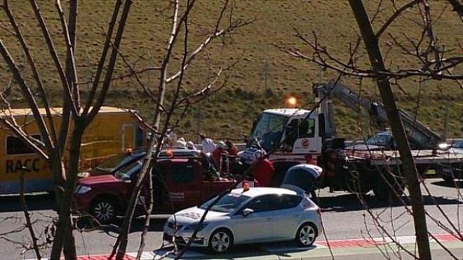 Imagen de los operarios en el circuito.