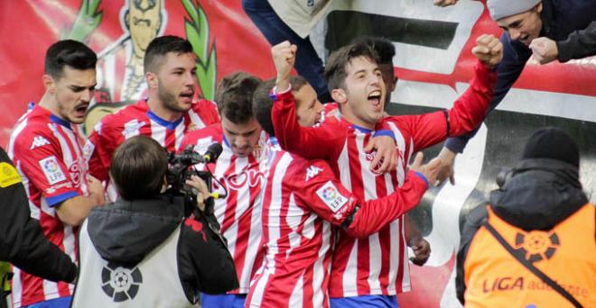 Jony, celebra el gol ante el Numancia. (FOTO: Rodrigo Medina).