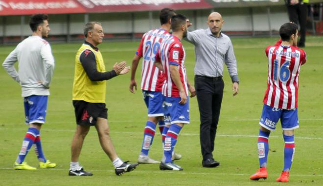 Abelardo, al final del partido ante el Sabadell. (Foto: Rodrigo Medina).