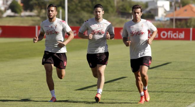 Guerrero, Fraile y Jony, en un entrenamiento. (FOTO: Rodrigo Medina).