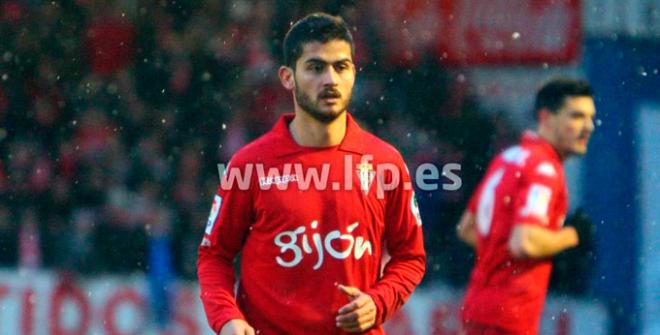 Nacho Cases, durante el partido.