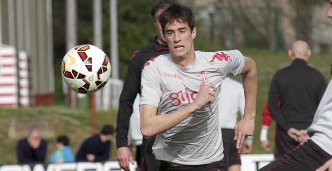 Pablo Pérez, en un entrenamiento en Mareo. (FOTO: Rodrigo Medina).