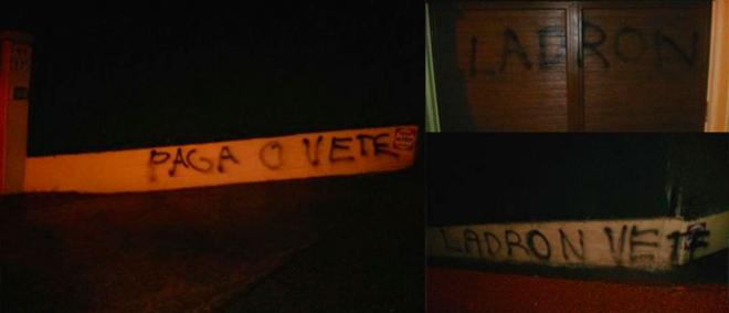 Pintadas en el domicilio de Amado.