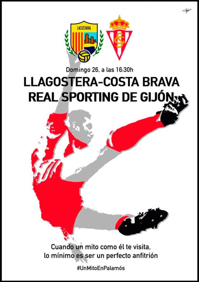 Cartel anunciador del Llagostera-Sporting de Gijón.